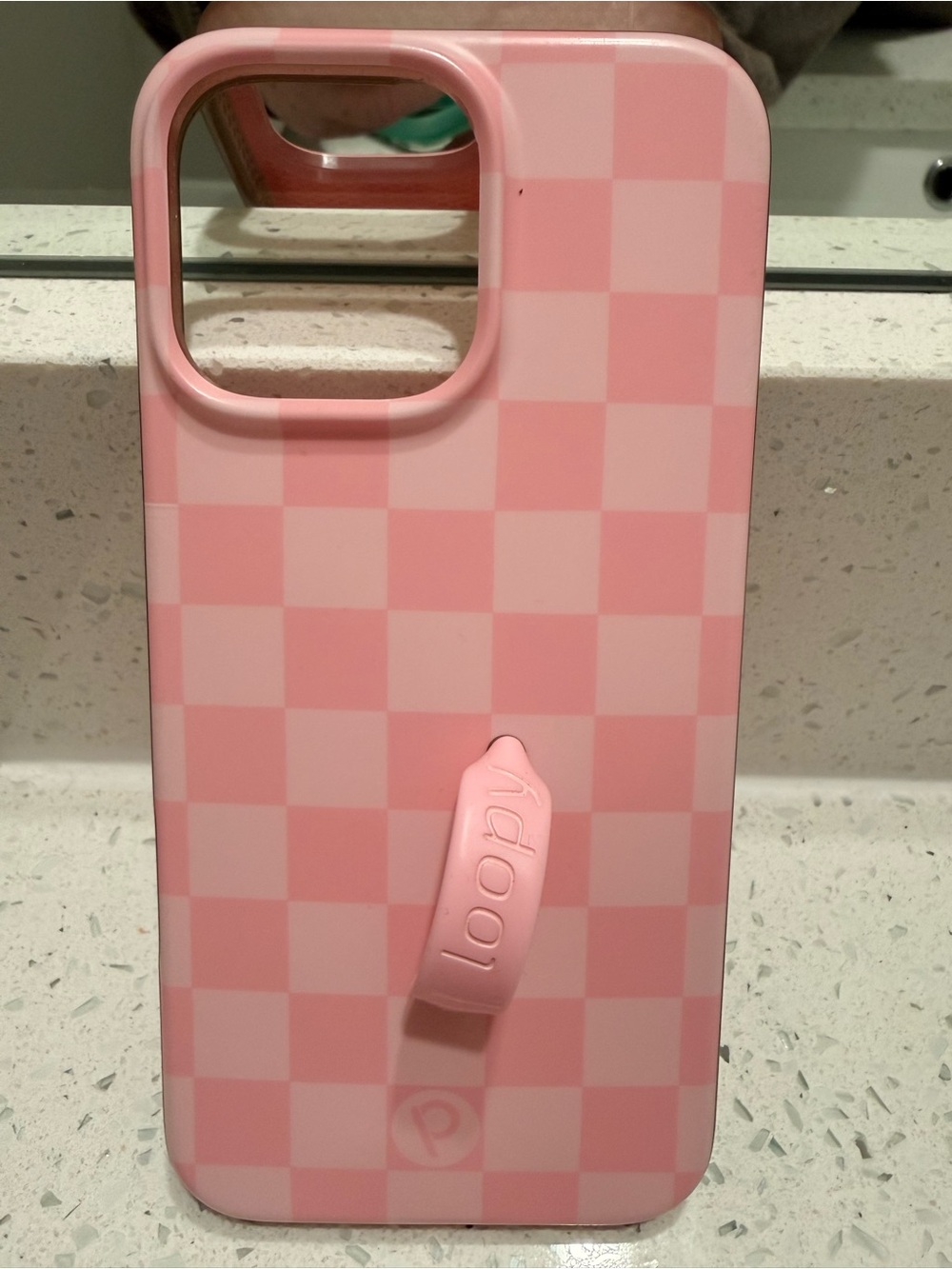 Loopy Case Pink Checkered Phone Case for IPhone 16 Pro Max